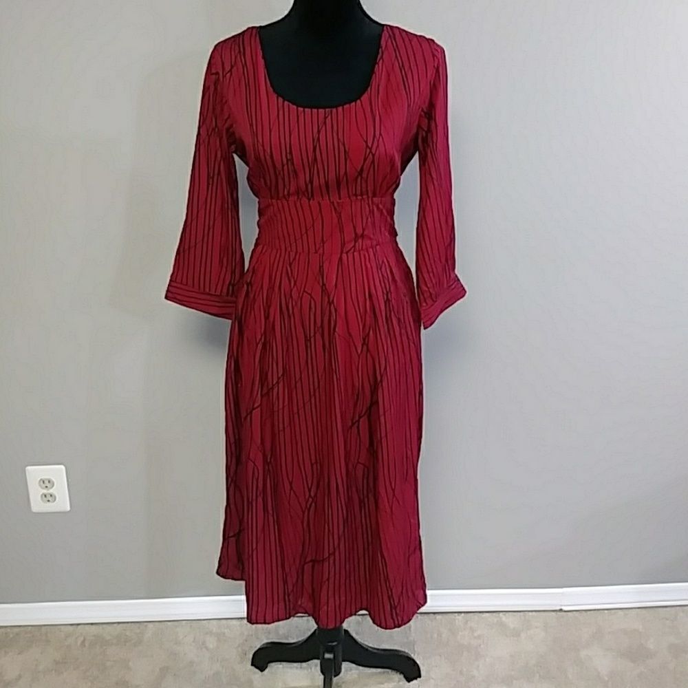 Red and black dress